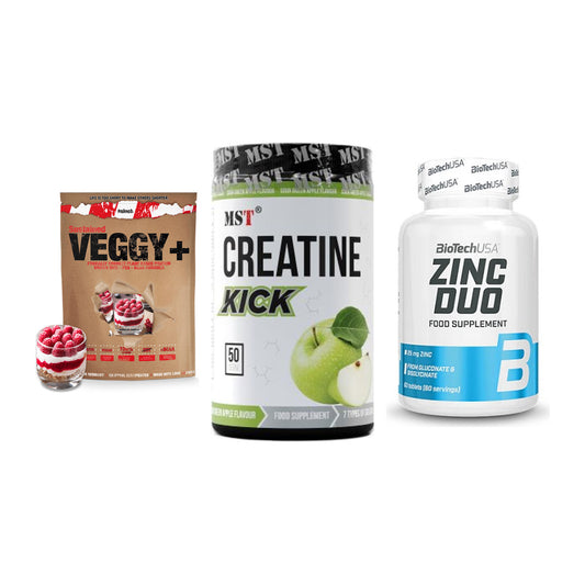 Pflanzliches Set: Sinob VEGGY + MST Creatine + BioTech Zinc – alle enthaltenen Artikel