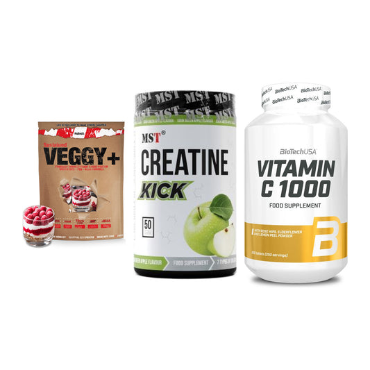 Pflanzliches Set: Sinob VEGGY + MST Creatine + BioTech Vitamin – alle enthaltenen Artikel