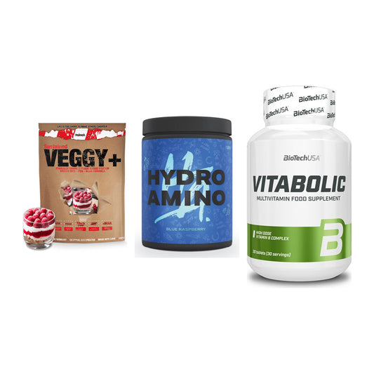 Pflanzliches Set: Sinob VEGGY + Nanosupps Hydro + BioTech Vitabol – alle enthaltenen Artikel