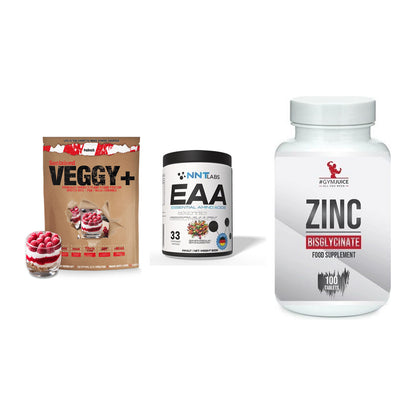 Pflanzliches Set: Sinob VEGGY + NNT EAA + #GYMJUICE ZINC – alle enthaltenen Artikel