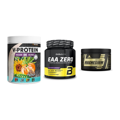 Pflanzliches Set: ProFuel V-Prote + BioTech EAA + Peak Magnesium – alle enthaltenen Artikel