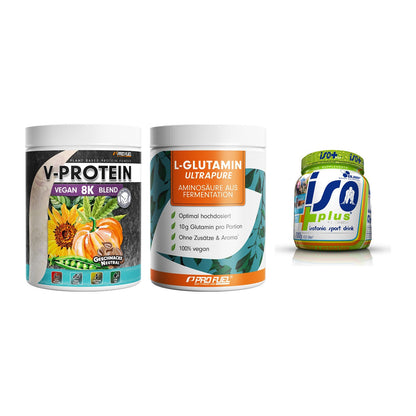 Pflanzliches Set: ProFuel V-Prote + ProFuel Glutami + Olimp Iso Plus – alle enthaltenen Artikel