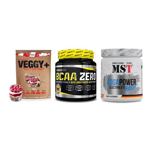 Pflanzliches Set: Sinob VEGGY + BioTech BCAA + MST Aqua Power – alle enthaltenen Artikel