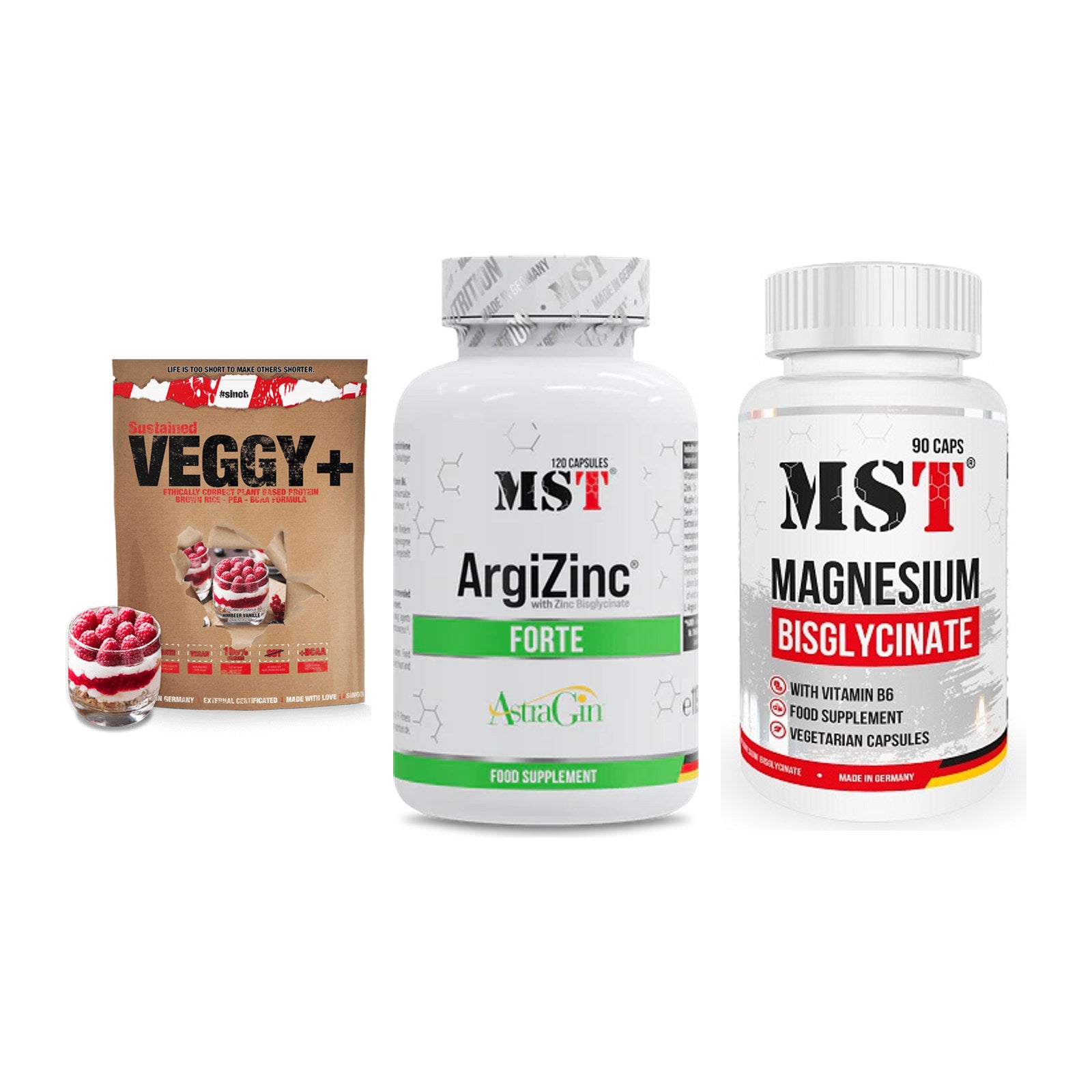 Pflanzliches Set: Sinob VEGGY + MST ArgiZinc + MST Magnesium – alle enthaltenen Artikel