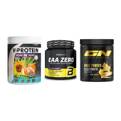 Pflanzliches Set: ProFuel V-Prote + BioTech EAA + GN Base Powder – alle enthaltenen Artikel