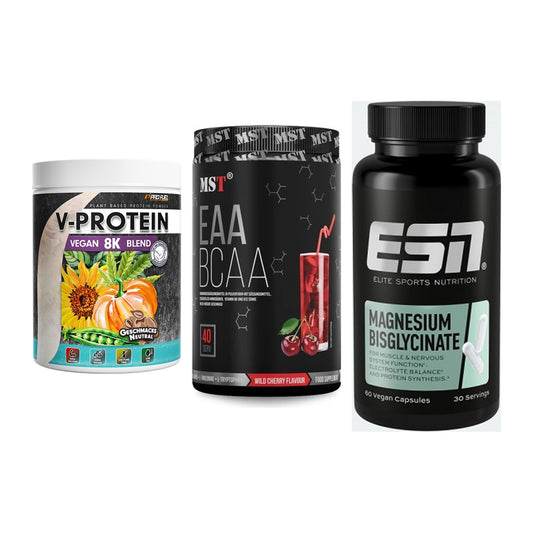 Pflanzliches Set: ProFuel V-Prote + MST EAA & BCAA + ESN Magnesium – alle enthaltenen Artikel