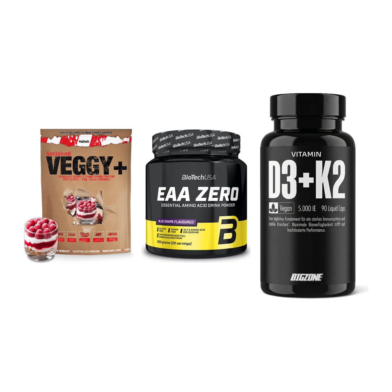 Pflanzliches Set: Sinob VEGGY + BioTech EAA + Big Zone – alle enthaltenen Artikel