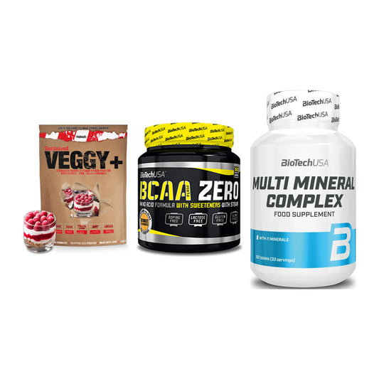 Pflanzliches Set: Sinob VEGGY + BioTech BCAA + BioTech Multi – alle enthaltenen Artikel