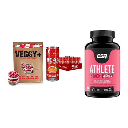 Pflanzliches Set: Sinob VEGGY + Activlab BCAA + ESN Athlete – alle enthaltenen Artikel