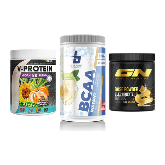 Pflanzliches Set: ProFuel V-Prote + Blackline + GN Base Powder – alle enthaltenen Artikel