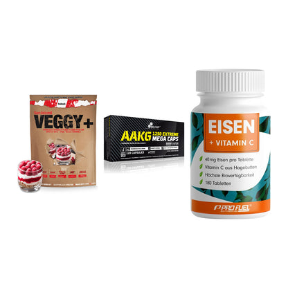 Pflanzliches Set: Sinob VEGGY + Olimp AAKG + ProFuel EISEN – alle enthaltenen Artikel