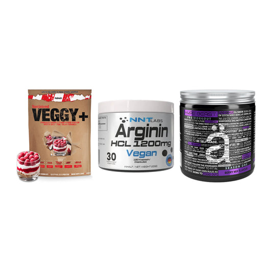 Pflanzliches Set: Sinob VEGGY + NNT Arginin HCL + Nanosupps Hype – alle enthaltenen Artikel