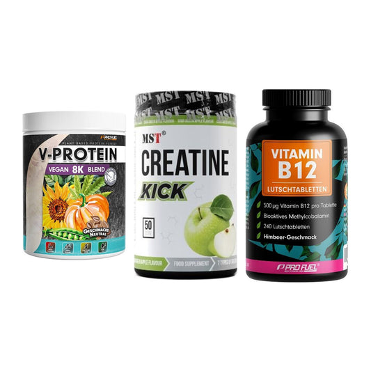 Pflanzliches Set: ProFuel V-Prote + MST Creatine + ProFuel Vitamin – alle enthaltenen Artikel