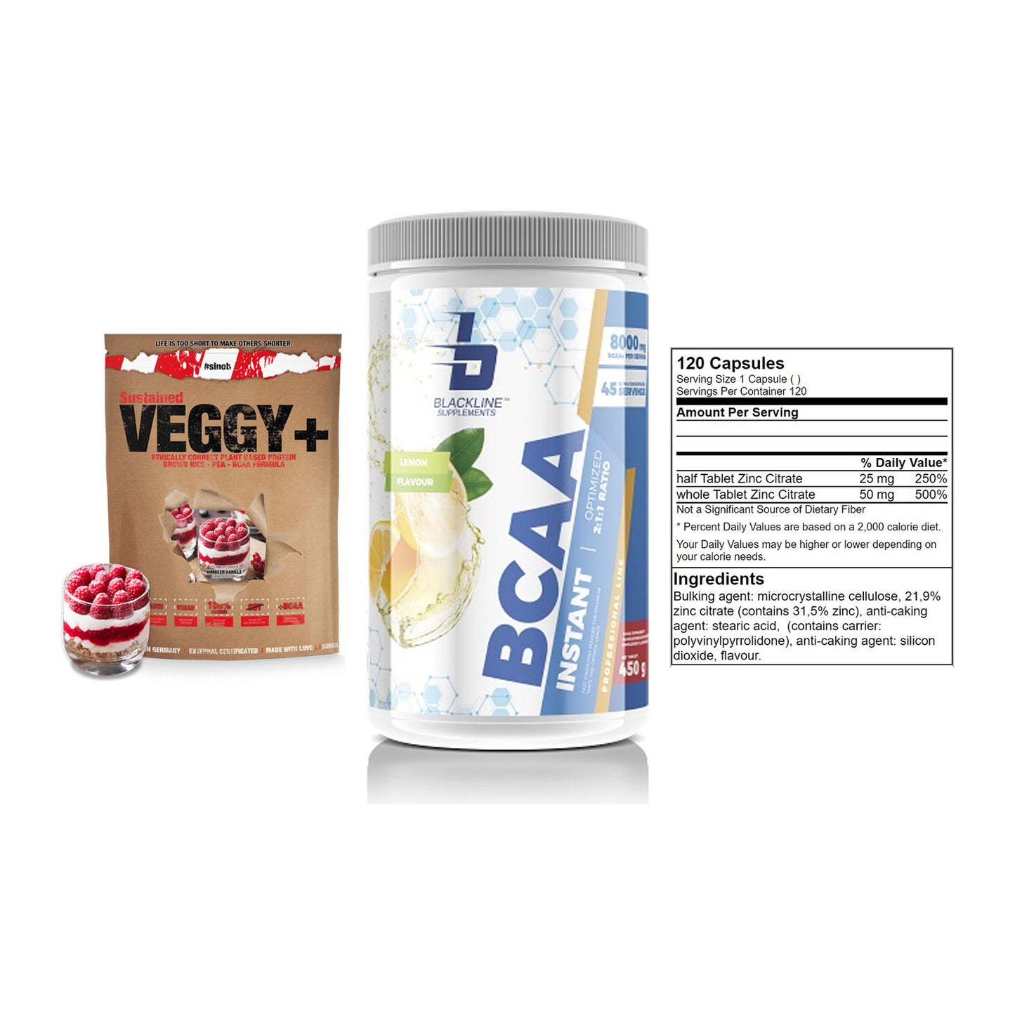 Pflanzliches Set: Sinob VEGGY + Blackline + GN Zinc Citrate – alle enthaltenen Artikel