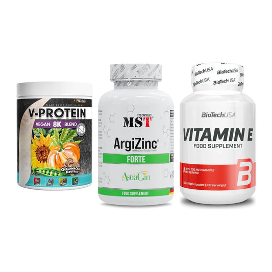 Pflanzliches Set: ProFuel V-Prote + MST ArgiZinc + BioTech Vitamin – alle enthaltenen Artikel