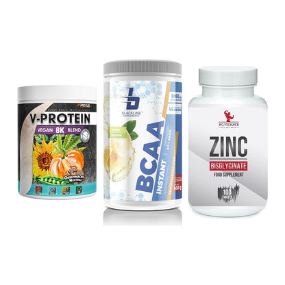 Pflanzliches Set: ProFuel V-Prote + Blackline + #GYMJUICE ZINC – alle enthaltenen Artikel