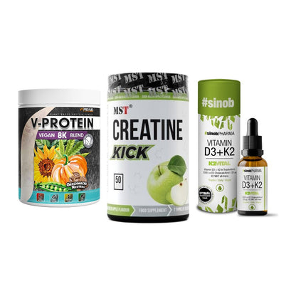 Pflanzliches Set: ProFuel V-Prote + MST Creatine + Sinob Vitamin – alle enthaltenen Artikel