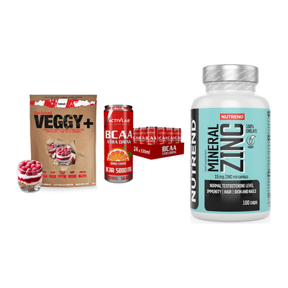 Pflanzliches Set: Sinob VEGGY + Activlab BCAA + Nutrend Zinc – alle enthaltenen Artikel