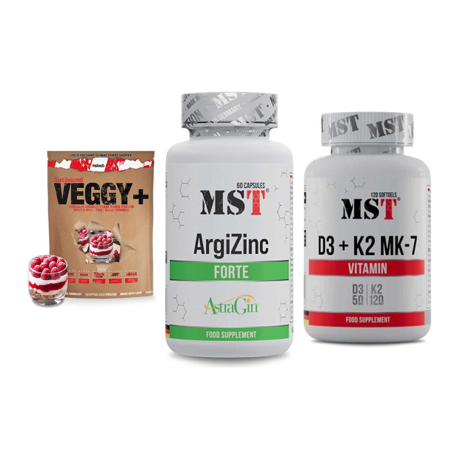 Pflanzliches Set: Sinob VEGGY + MST ArgiZinc + MST Vitamin D3 – alle enthaltenen Artikel