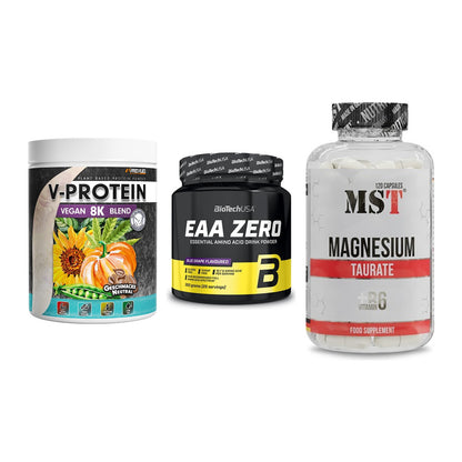 Pflanzliches Set: ProFuel V-Prote + BioTech EAA + MST Magnesium – alle enthaltenen Artikel