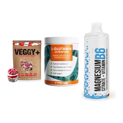Pflanzliches Set: Sinob VEGGY + ProFuel Glutami + MST Magnesium – alle enthaltenen Artikel