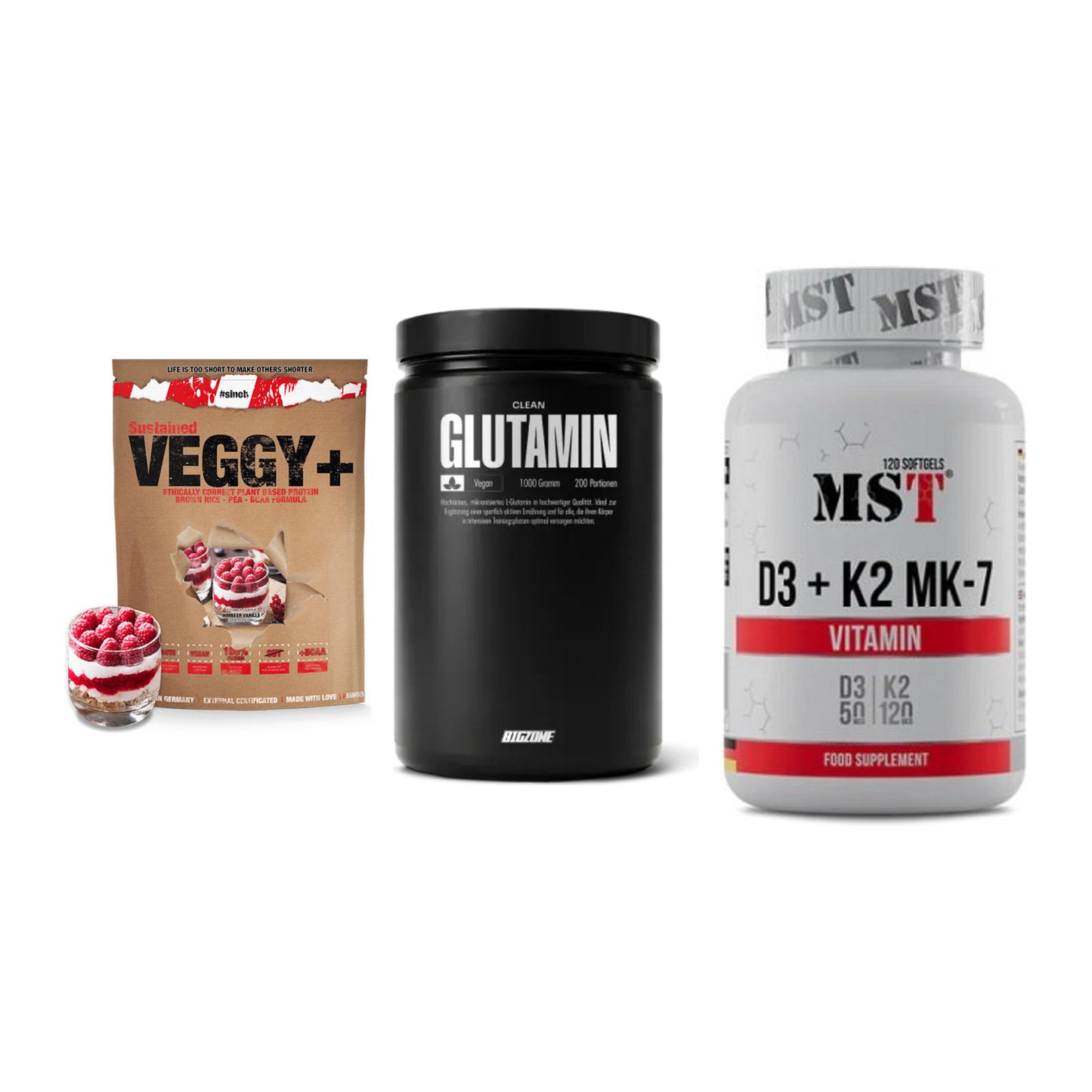 Pflanzliches Set: Sinob VEGGY + Big Zone + MST Vitamin D3 – alle enthaltenen Artikel