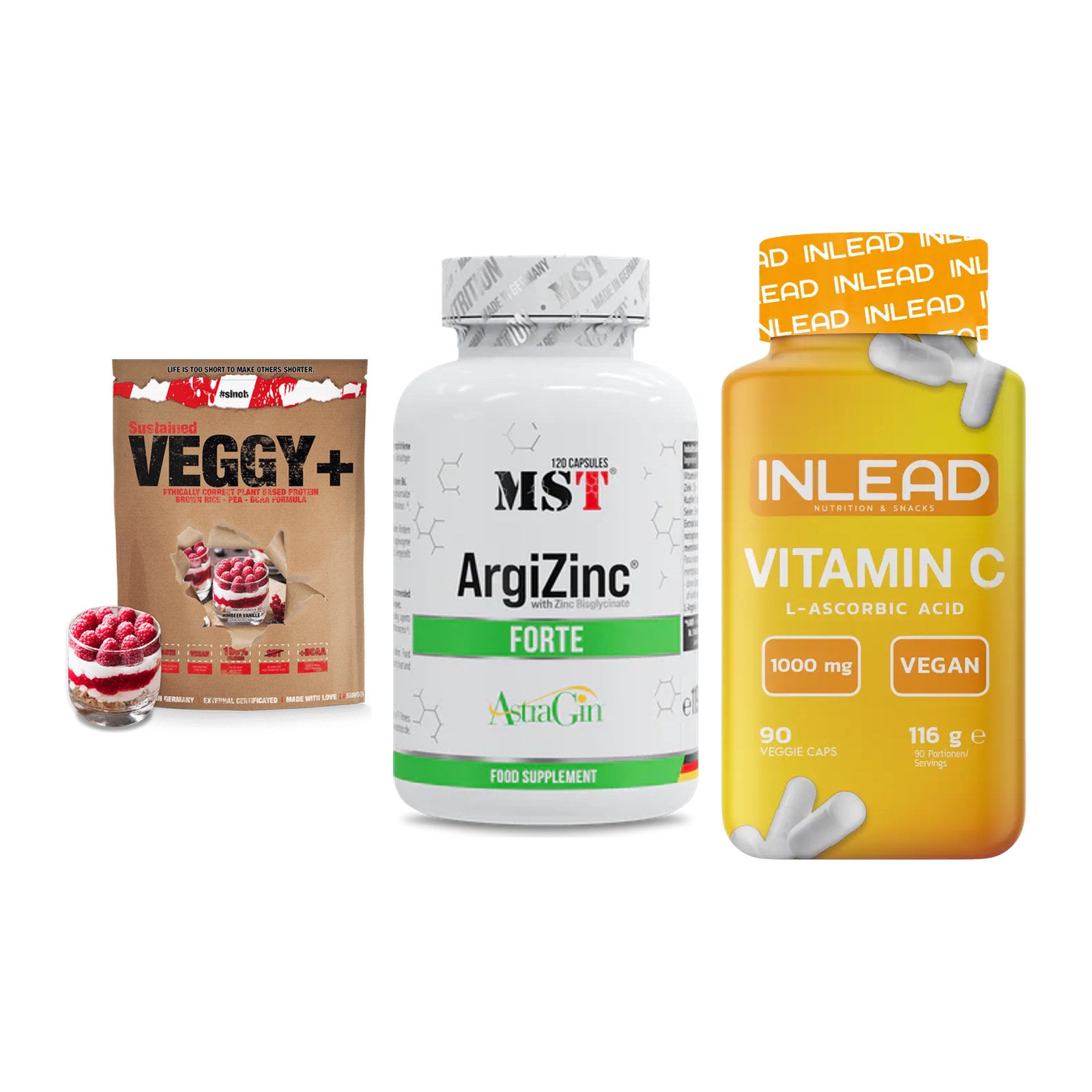 Pflanzliches Set: Sinob VEGGY + MST ArgiZinc + INLEAD Vitamin – alle enthaltenen Artikel