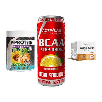 Pflanzliches Set: ProFuel V-Prote + Activlab BCAA + BioTech Daily – alle enthaltenen Artikel