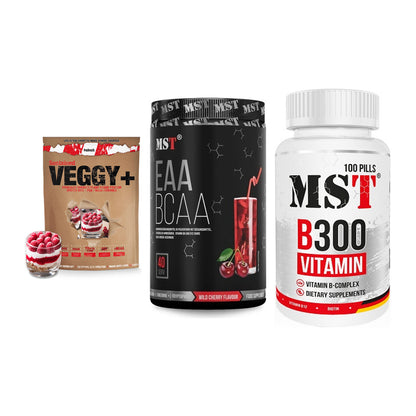 Pflanzliches Set: Sinob VEGGY + MST EAA & BCAA + MST B300 – alle enthaltenen Artikel