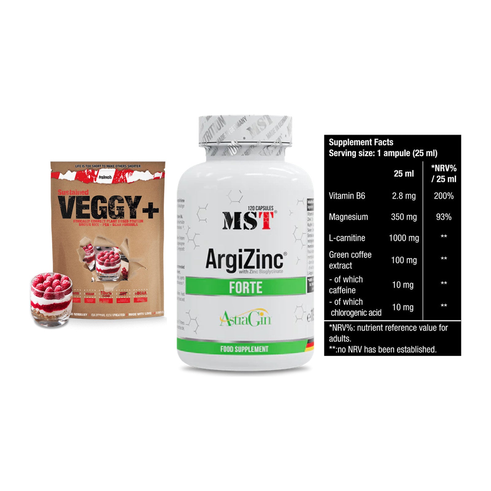 Pflanzliches Set: Sinob VEGGY + MST ArgiZinc + BioTech Magna – alle enthaltenen Artikel