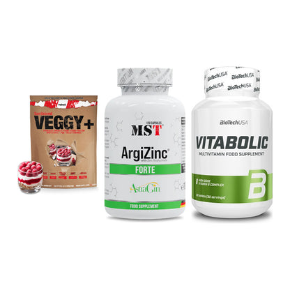Pflanzliches Set: Sinob VEGGY + MST ArgiZinc + BioTech Vitabol – alle enthaltenen Artikel