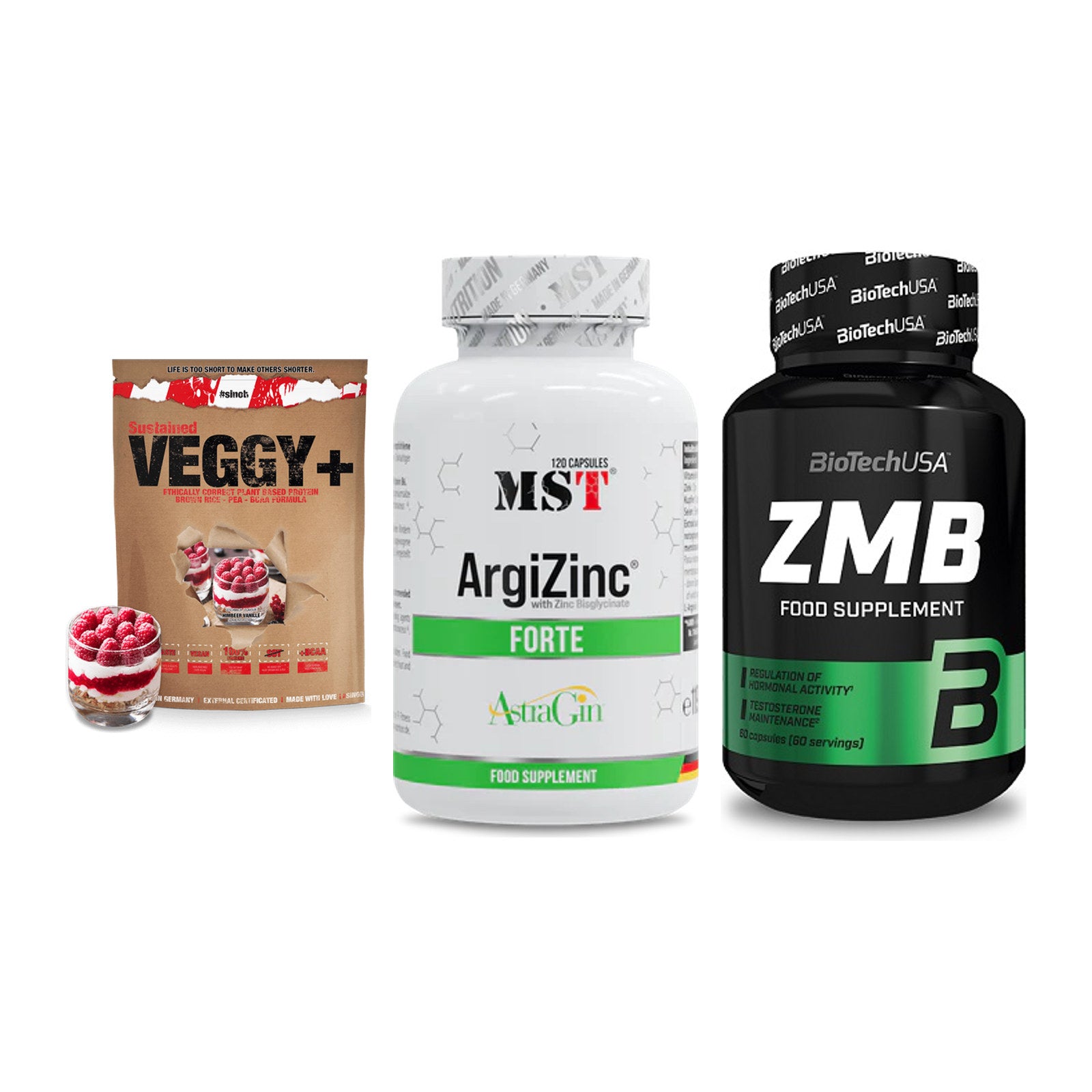 Pflanzliches Set: Sinob VEGGY + MST ArgiZinc + BioTech ZMB – alle enthaltenen Artikel