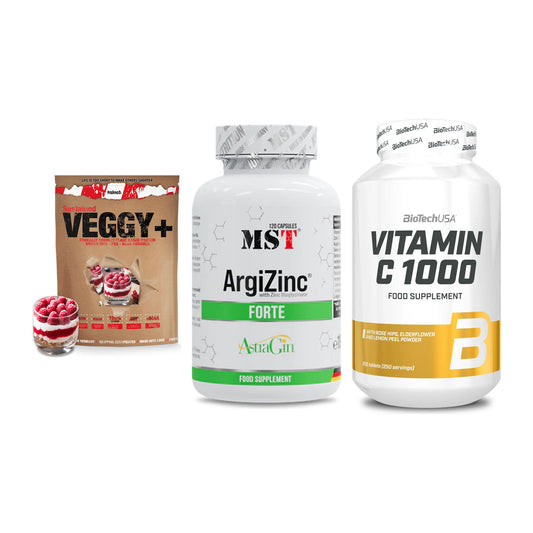 Pflanzliches Set: Sinob VEGGY + MST ArgiZinc + BioTech Vitamin – alle enthaltenen Artikel