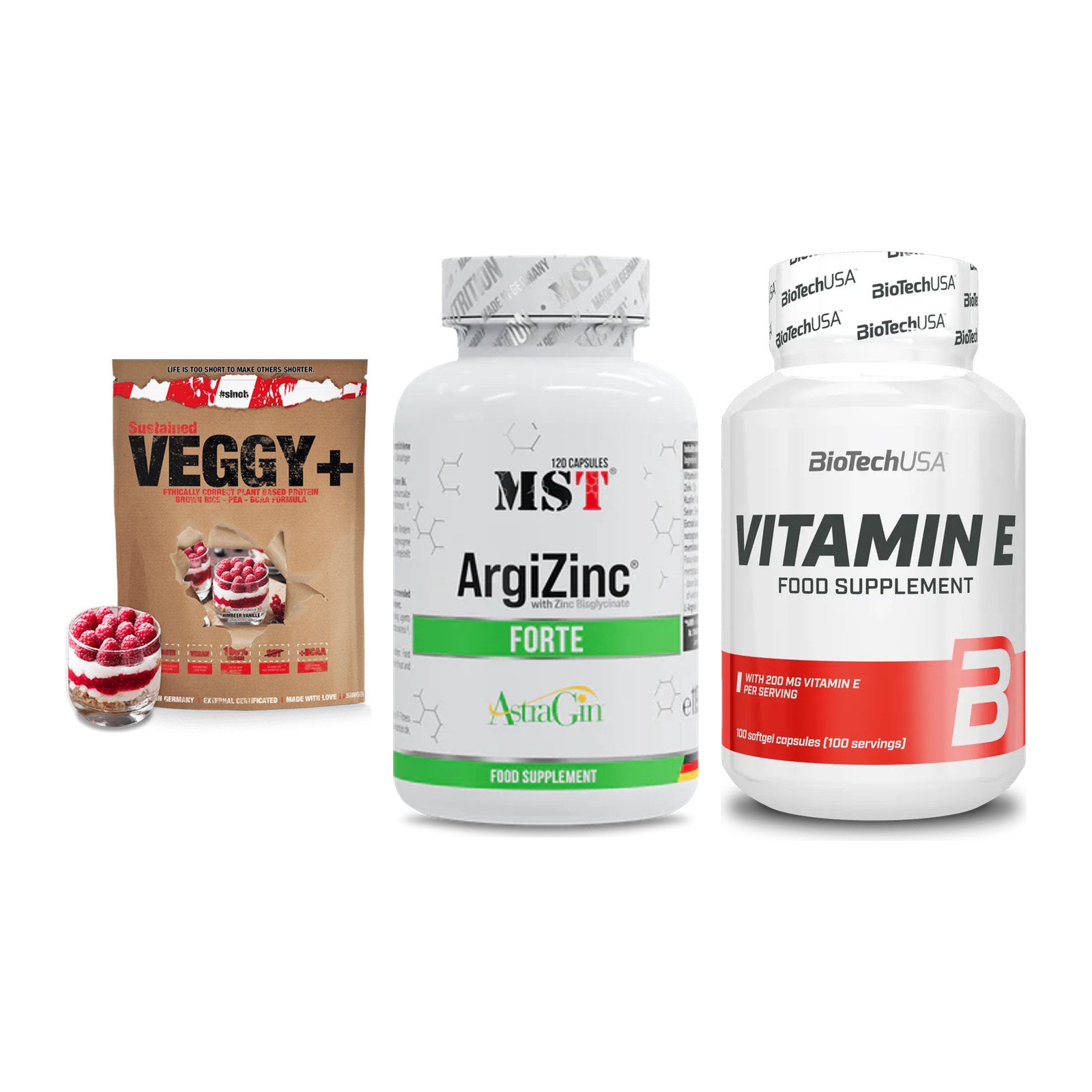 Pflanzliches Set: Sinob VEGGY + MST ArgiZinc + BioTech Vitamin – alle enthaltenen Artikel