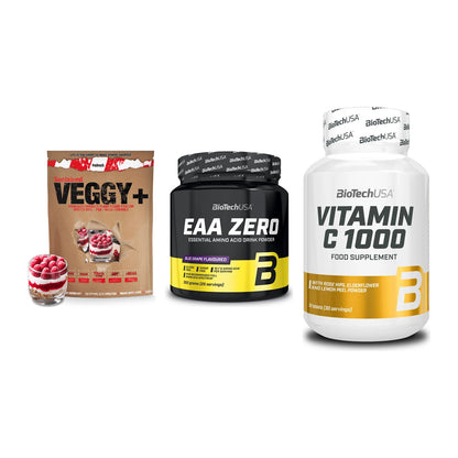 Pflanzliches Set: Sinob VEGGY + BioTech EAA + BioTech Vitamin – alle enthaltenen Artikel