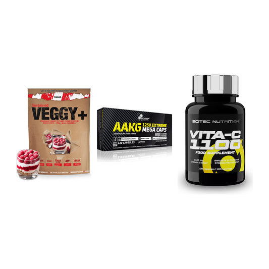 Pflanzliches Set: Sinob VEGGY + Olimp AAKG + Scitec Vitamin – alle enthaltenen Artikel