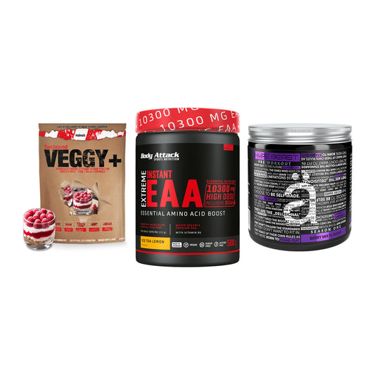 Pflanzliches Set: Sinob VEGGY + Body Attack + Nanosupps Hype – alle enthaltenen Artikel