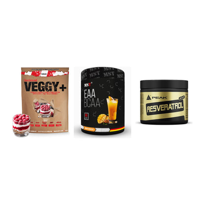 Pflanzliches Set: Sinob VEGGY + MST EAA & BCAA + Peak Resveratro – alle enthaltenen Artikel