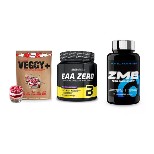 Pflanzliches Set: Sinob VEGGY + BioTech EAA + Scitec ZMB – alle enthaltenen Artikel
