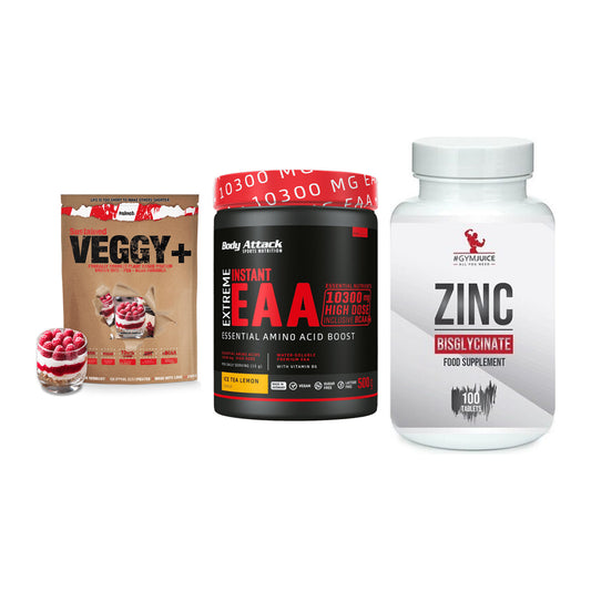 Pflanzliches Set: Sinob VEGGY + Body Attack + #GYMJUICE ZINC – alle enthaltenen Artikel