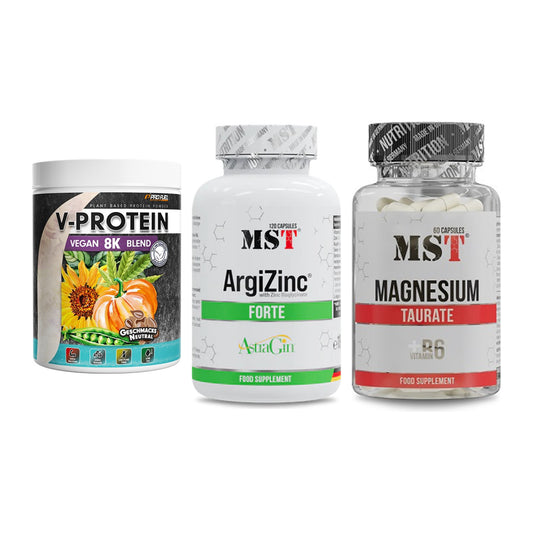 Pflanzliches Set: ProFuel V-Prote + MST ArgiZinc + MST Magnesium – alle enthaltenen Artikel