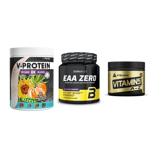 Pflanzliches Set: ProFuel V-Prote + BioTech EAA + Peak Vitamin – alle enthaltenen Artikel