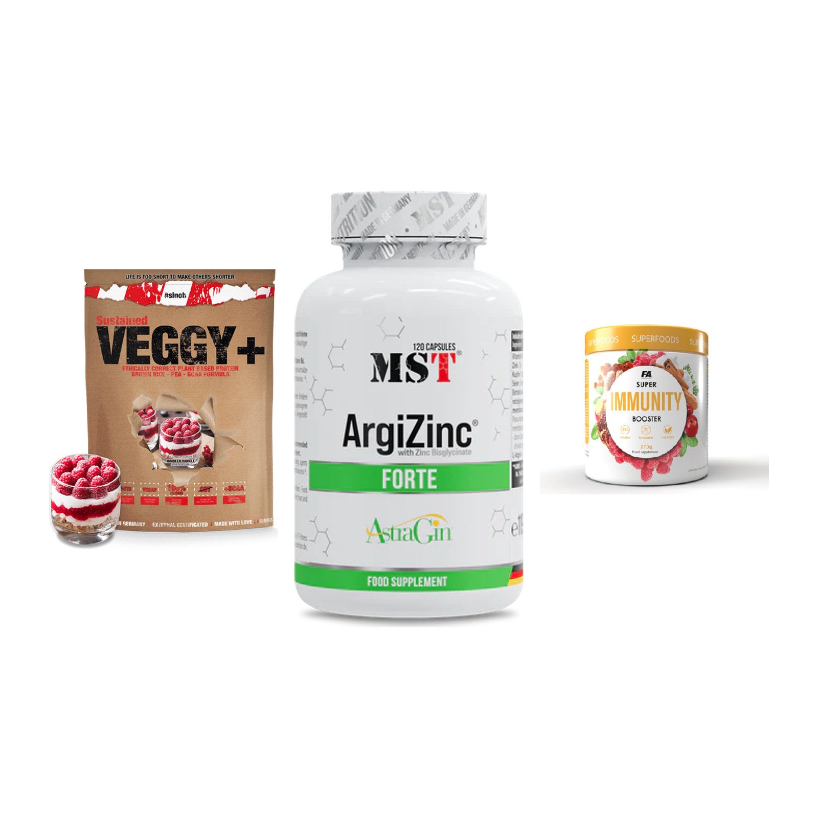 Pflanzliches Set: Sinob VEGGY + MST ArgiZinc + FA Nutrition – alle enthaltenen Artikel