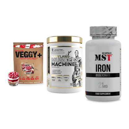 Pflanzliches Set: Sinob VEGGY + Kevin Levrone + MST Iron – alle enthaltenen Artikel