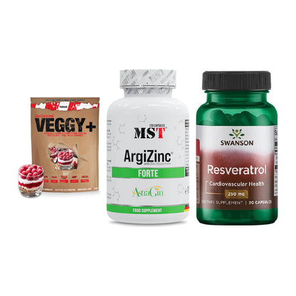 Pflanzliches Set: Sinob VEGGY + MST ArgiZinc + Swanson Resvera – alle enthaltenen Artikel