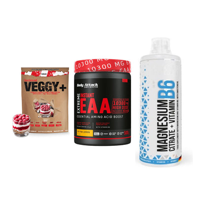 Pflanzliches Set: Sinob VEGGY + Body Attack + MST Magnesium – alle enthaltenen Artikel