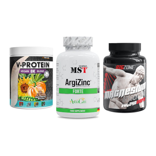 Pflanzliches Set: ProFuel V-Prote + MST ArgiZinc + Big Zone – alle enthaltenen Artikel