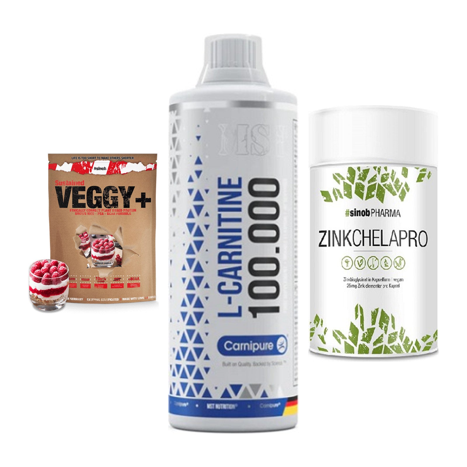 Pflanzliches Set: Sinob VEGGY + MST L-Carnitine + Sinob Zink – alle enthaltenen Artikel