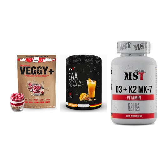 Pflanzliches Set: Sinob VEGGY + MST EAA & BCAA + MST Vitamin D3 – alle enthaltenen Artikel
