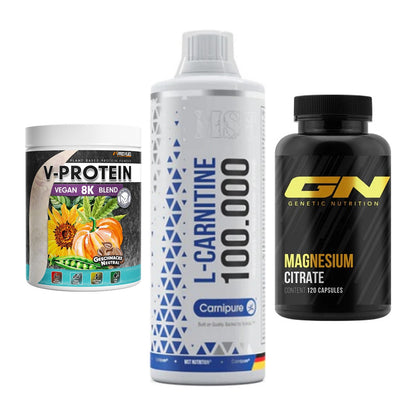 Pflanzliches Set: ProFuel V-Prote + MST L-Carnitine + GN Magnesium – alle enthaltenen Artikel